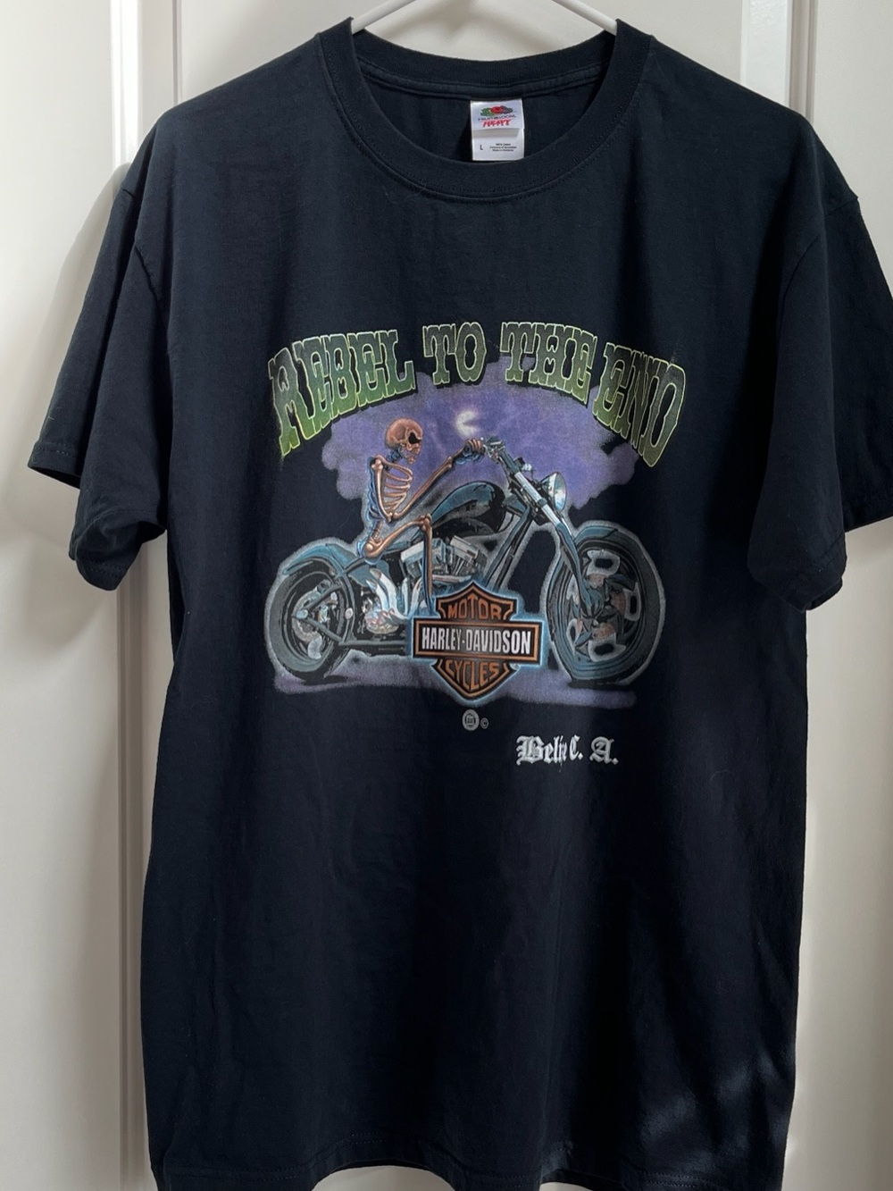 Vintage Harley-Davidson "Rebel To The End" Skeleton Graphic T-Shirt Sz L